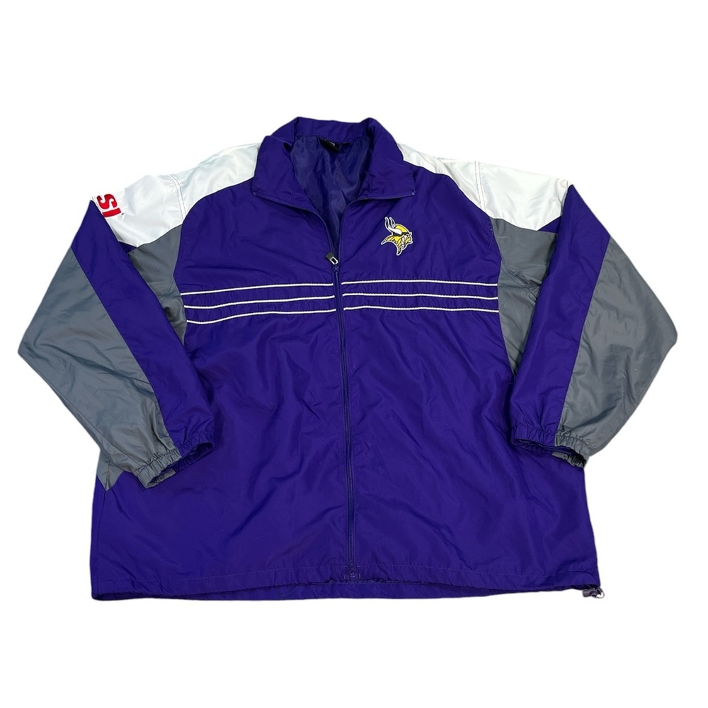 NFL Team Reebok Men's Vintage Minnesota Vikings Windbreaker Jacket Size 2XL
